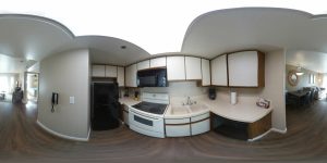 Capistrano SurfSide Inn 360 Virtual tour 1 bedroom kitchen